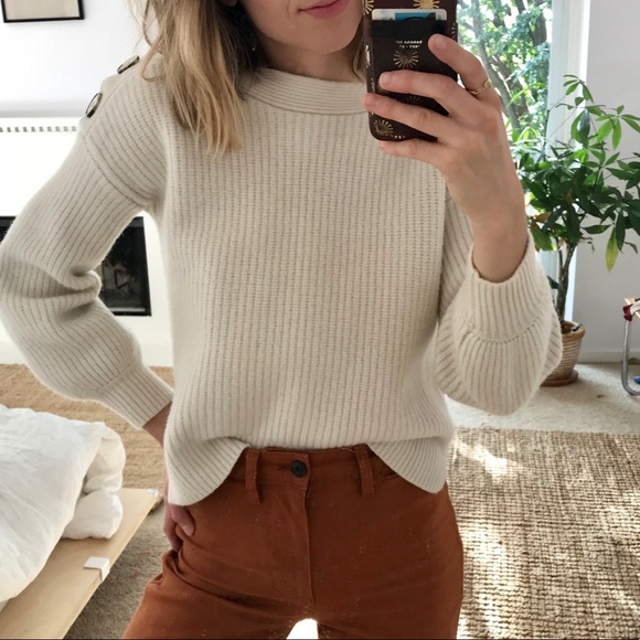 Madewell Sweaters - Madewell 100% Wool Button Shoulder Sweater